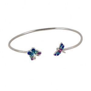 NEW MOSAICO women's austrian crystals butterfly bracelet in silver multi